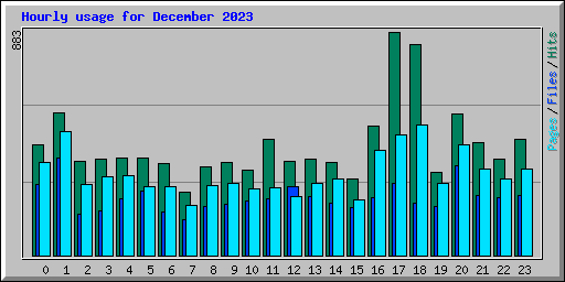 Hourly usage for December 2023